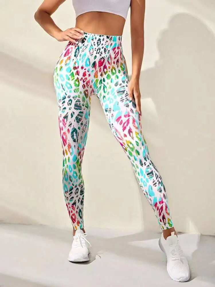 New 3D Print Tie Dye Sports Pants Women Seamless Leggings High Waist Fitness Push Up Leggings Gym Clothing Workout Tights
