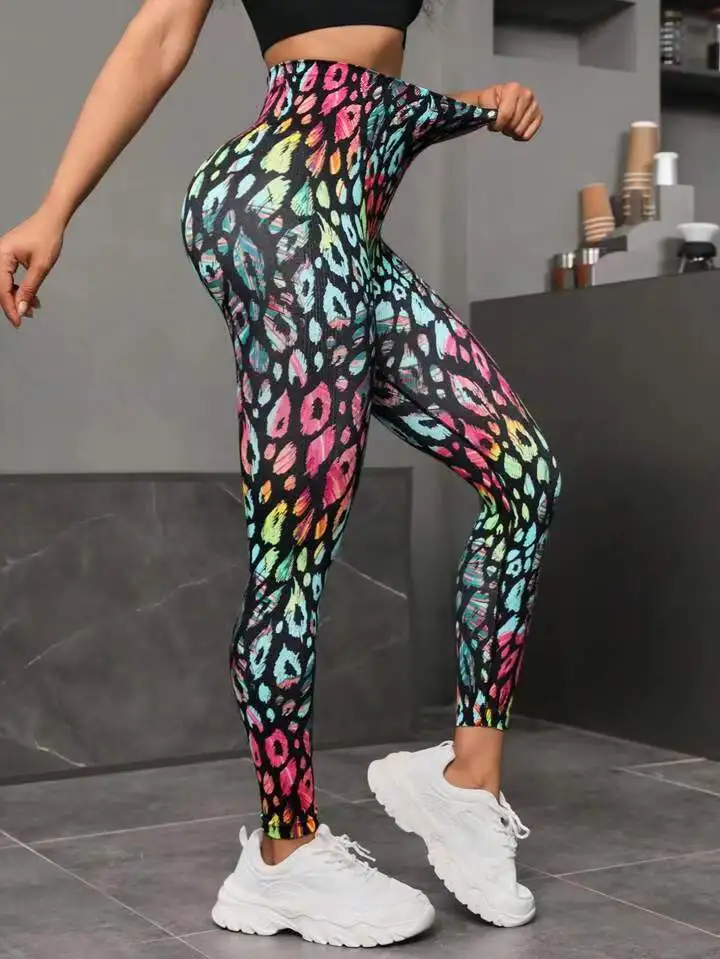 New 3D Print Tie Dye Sports Pants Women Seamless Leggings High Waist Fitness Push Up Leggings Gym Clothing Workout Tights