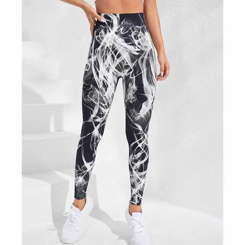 New 3D Print Tie Dye Sports Pants Women Seamless Leggings High Waist Fitness Push Up Leggings Gym Clothing Workout Tights