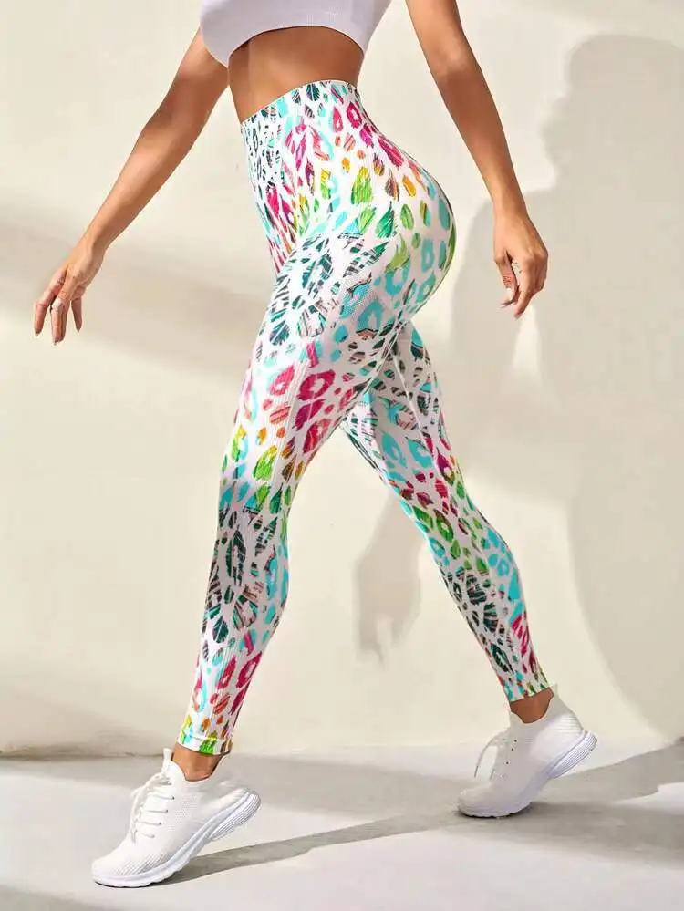 New 3D Print Tie Dye Sports Pants Women Seamless Leggings High Waist Fitness Push Up Leggings Gym Clothing Workout Tights