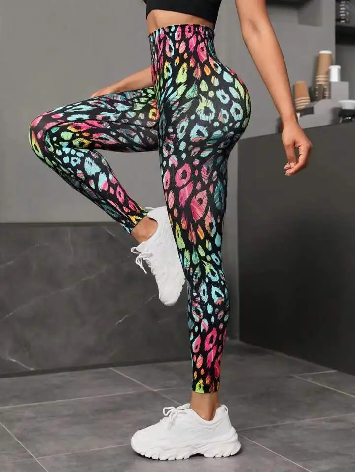 New 3D Print Tie Dye Sports Pants Women Seamless Leggings High Waist Fitness Push Up Leggings Gym Clothing Workout Tights