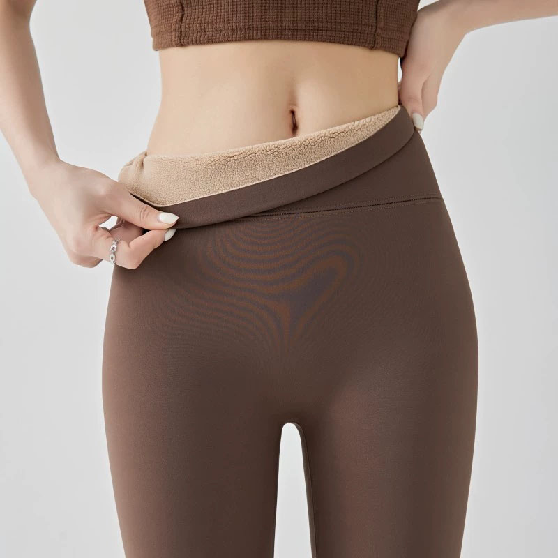 Women's Plus Velvet Thicken Leggings Autumn Winter Elastic Tight Warm Shark Pants Woman Korean High Waist Slimming Yoga Leggings