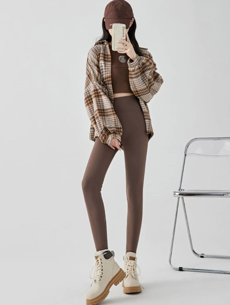 Women's Plus Velvet Thicken Leggings Autumn Winter Elastic Tight Warm Shark Pants Woman Korean High Waist Slimming Yoga Leggings