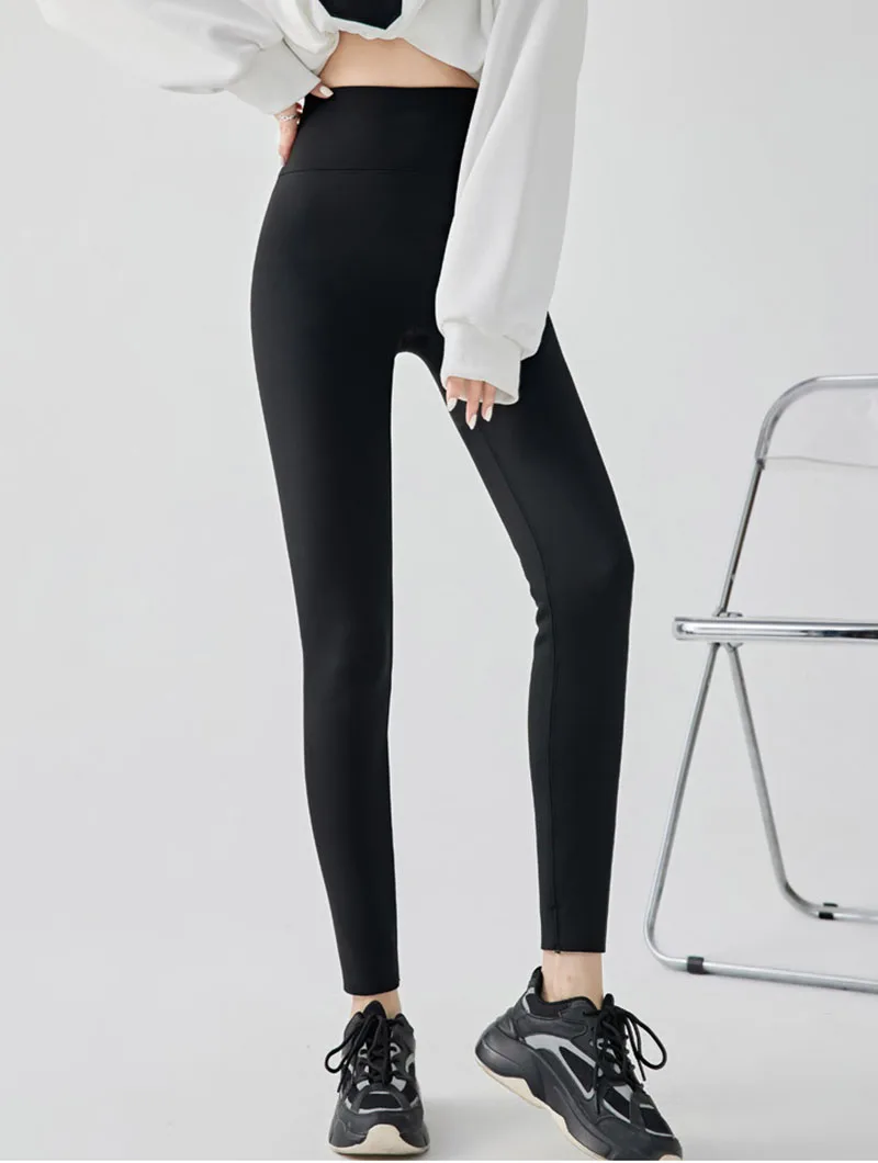 Women's Plus Velvet Thicken Leggings Autumn Winter Elastic Tight Warm Shark Pants Woman Korean High Waist Slimming Yoga Leggings