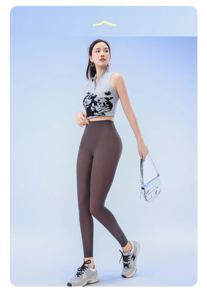 BIVIGAOS Summer Ultra-Thin Skin Sunscreen Leggings Women High Elastic Transparent Facial Mask Underwear Tight Sexy Sport Legging