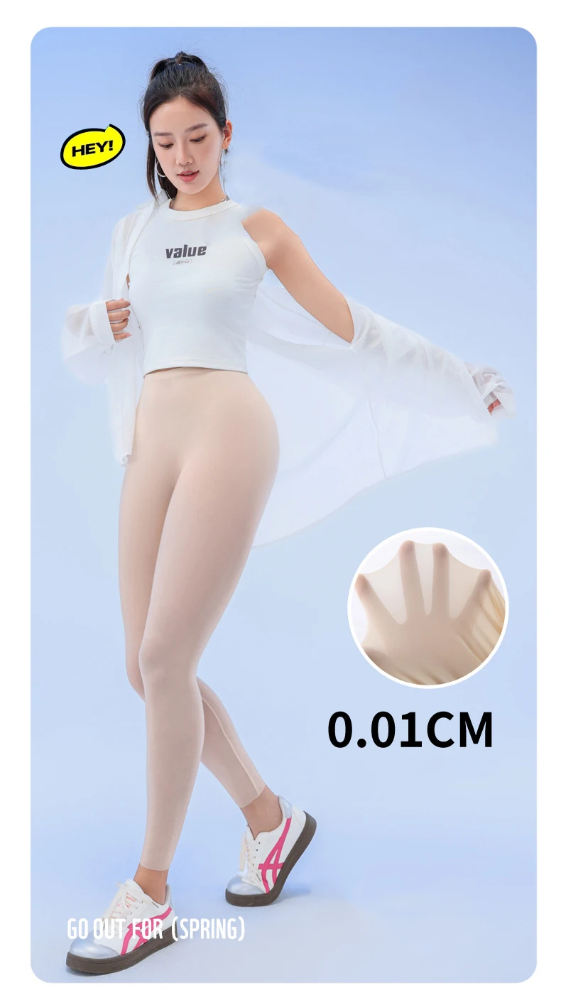 BIVIGAOS Summer Ultra-Thin Skin Sunscreen Leggings Women High Elastic Transparent Facial Mask Underwear Tight Sexy Sport Legging