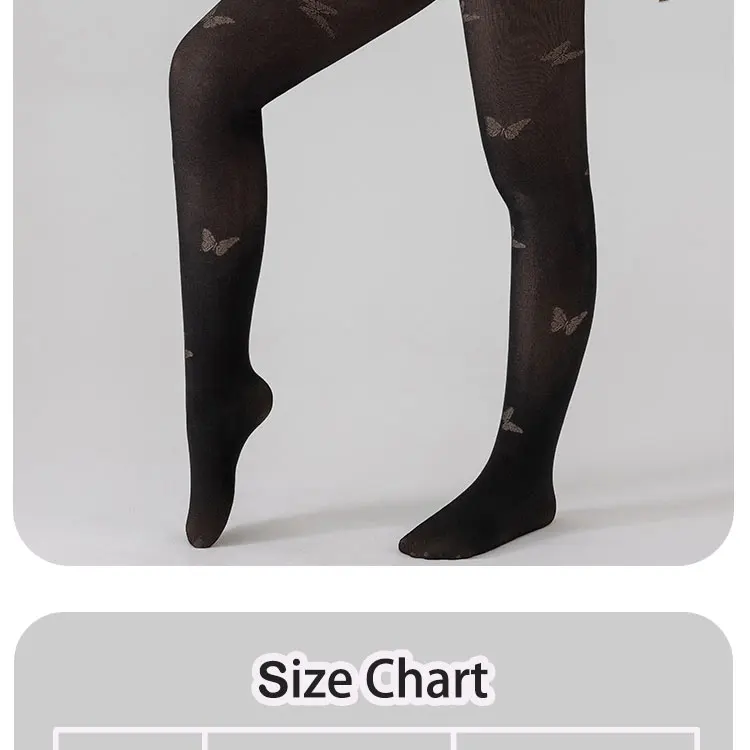 2 Packs Women Fleece Lined Leggings Outfit Fake Translucent Black Tights Seamless Pantyhose Butterfly Leopard Jacquard Design