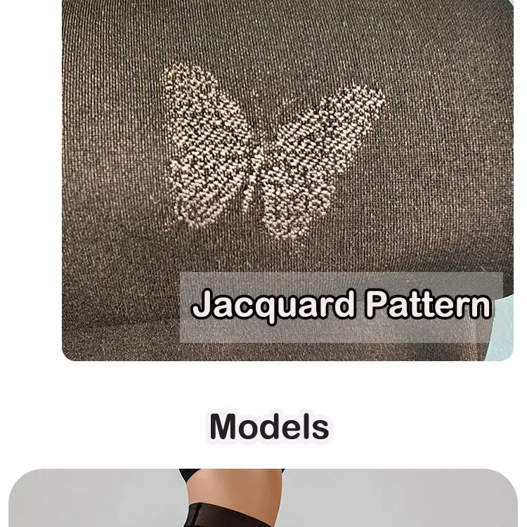 2 Packs Women Fleece Lined Leggings Outfit Fake Translucent Black Tights Seamless Pantyhose Butterfly Leopard Jacquard Design