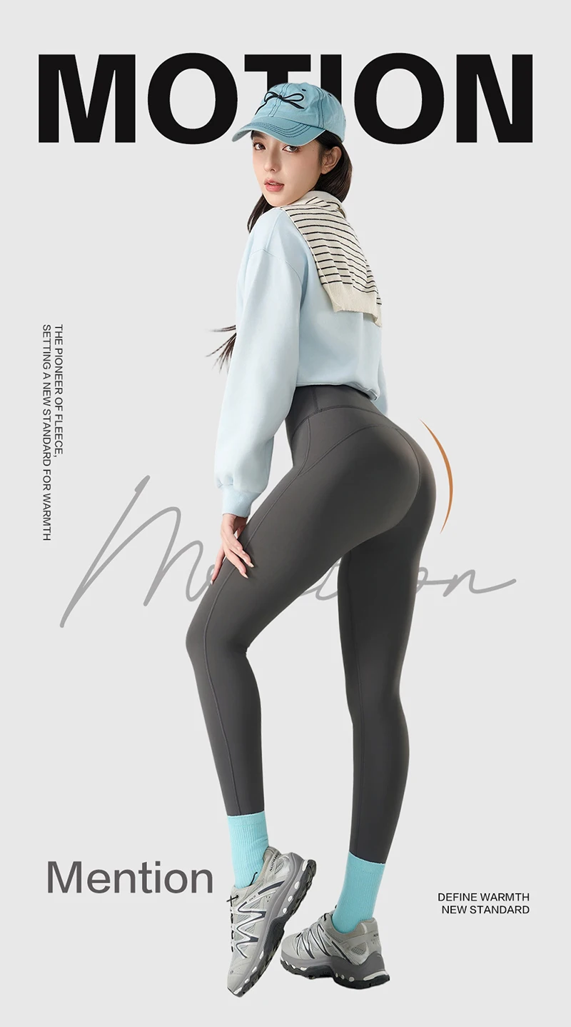 BIVIGAOS Autumn Winter 3D Butt Sharkskin Warm Yoga Leggings Women's Stretch Slim Brushed Light Fleece Fitness Sport Leggings
