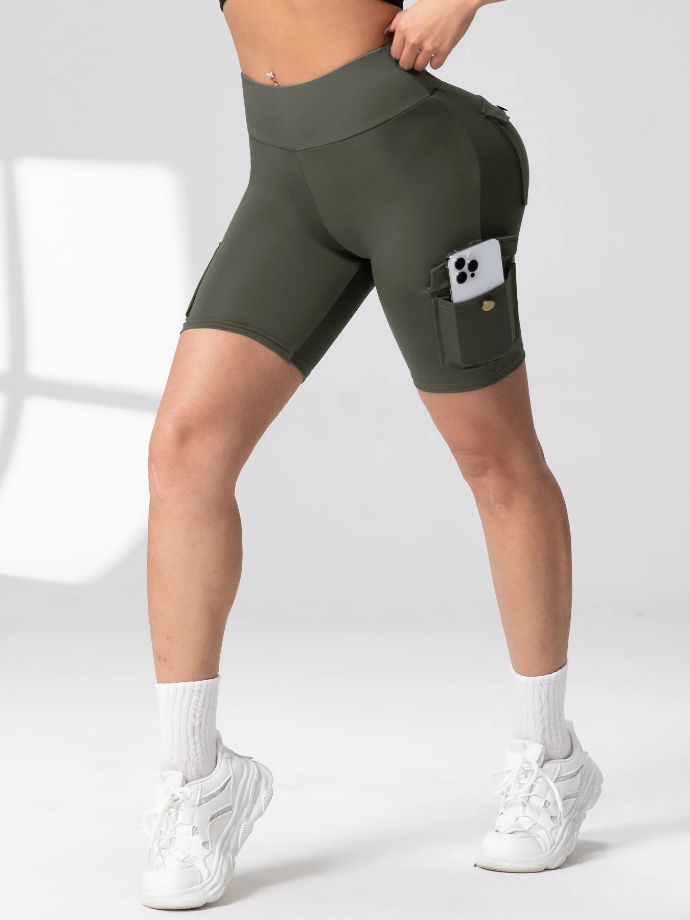 Pockets Gym Leggings Women High Waist Fashion Fitness Pants Skinny Stretch Outdoors Comfortable Sport Leggings