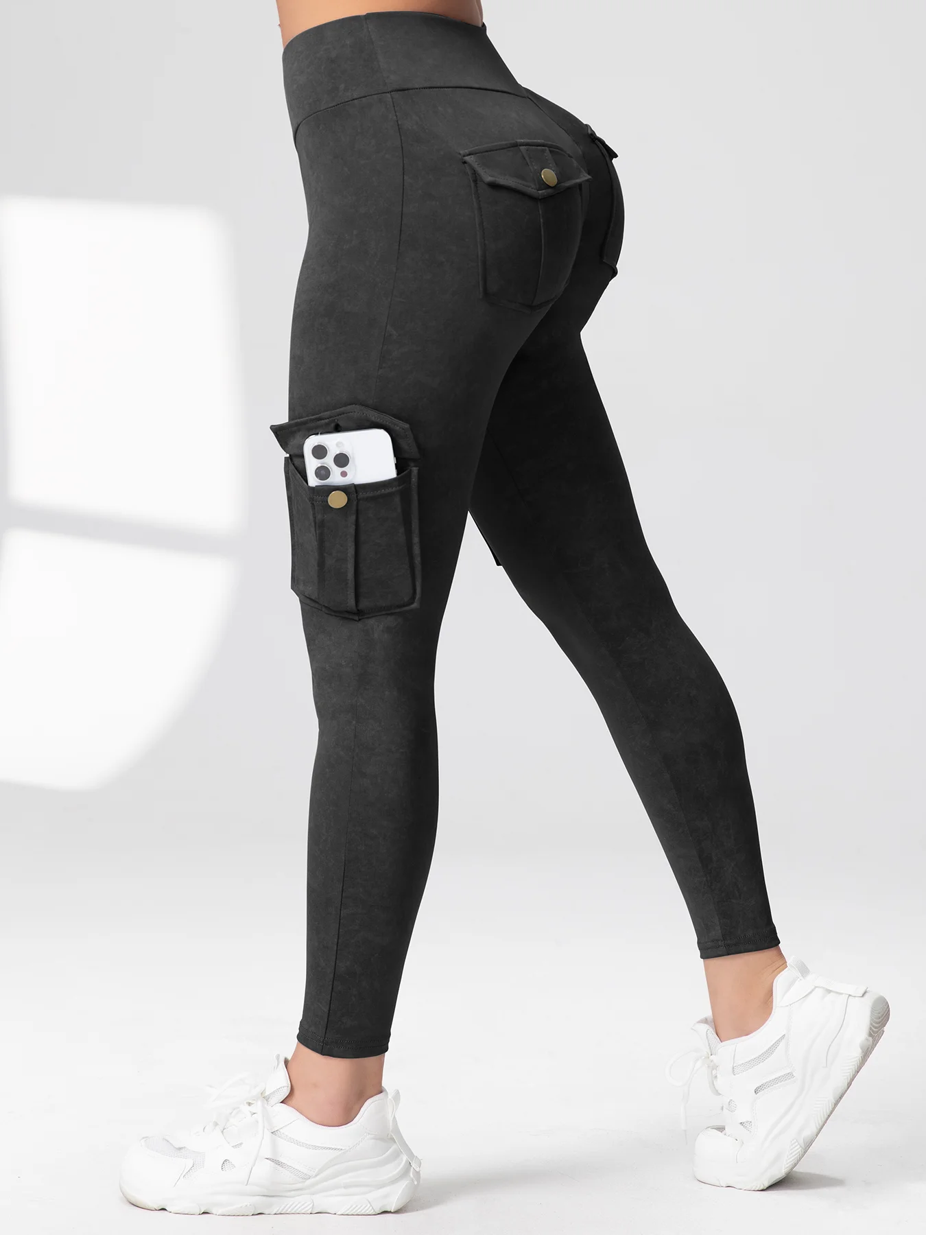 Pockets Gym Leggings Women High Waist Fashion Fitness Pants Skinny Stretch Outdoors Comfortable Sport Leggings