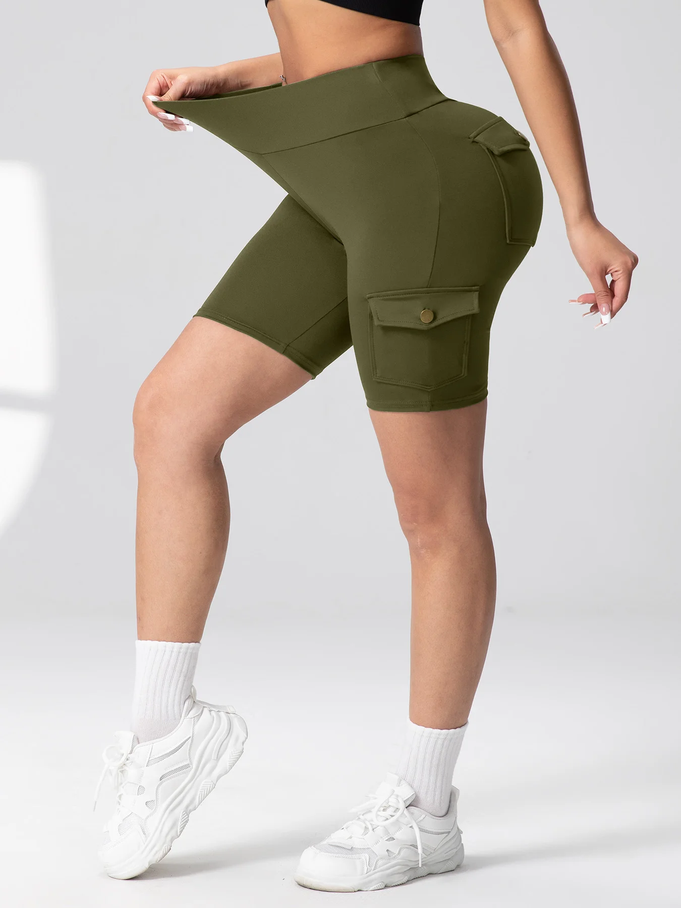 Pockets Gym Leggings Women High Waist Fashion Fitness Pants Skinny Stretch Outdoors Comfortable Sport Leggings
