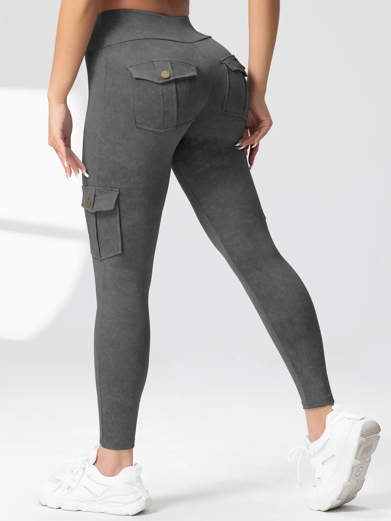 Pockets Gym Leggings Women High Waist Fashion Fitness Pants Skinny Stretch Outdoors Comfortable Sport Leggings