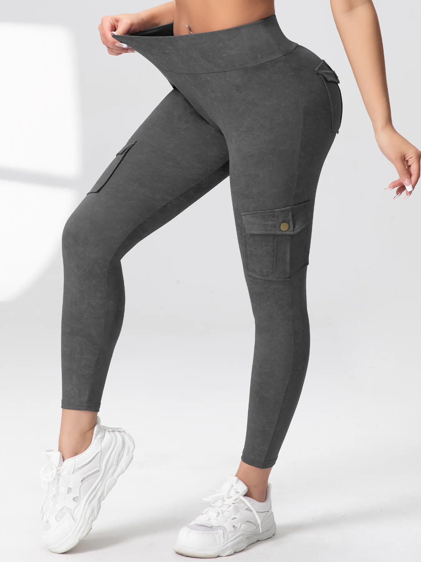 Pockets Gym Leggings Women High Waist Fashion Fitness Pants Skinny Stretch Outdoors Comfortable Sport Leggings