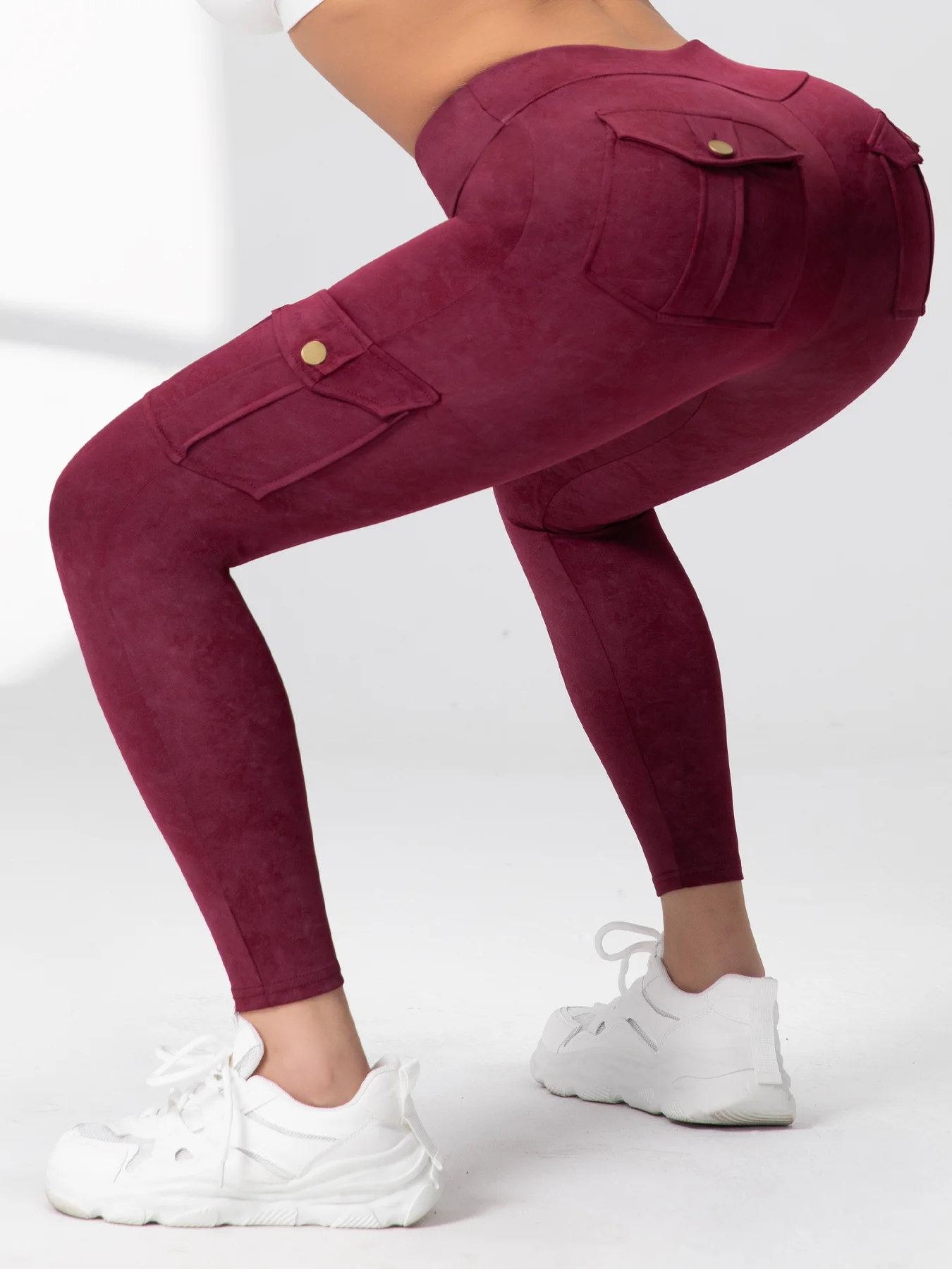Pockets Gym Leggings Women High Waist Fashion Fitness Pants Skinny Stretch Outdoors Comfortable Sport Leggings