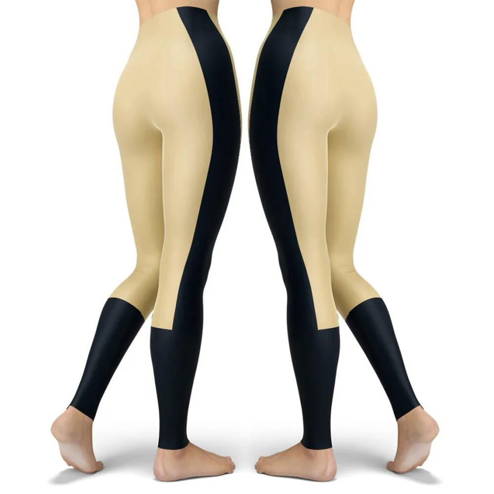 Women Striped Plus Size Leggins Hagh Waist Skinny Femme Gym Blue Leggins Shapewear Elastic Printed Workout Pants Outwear