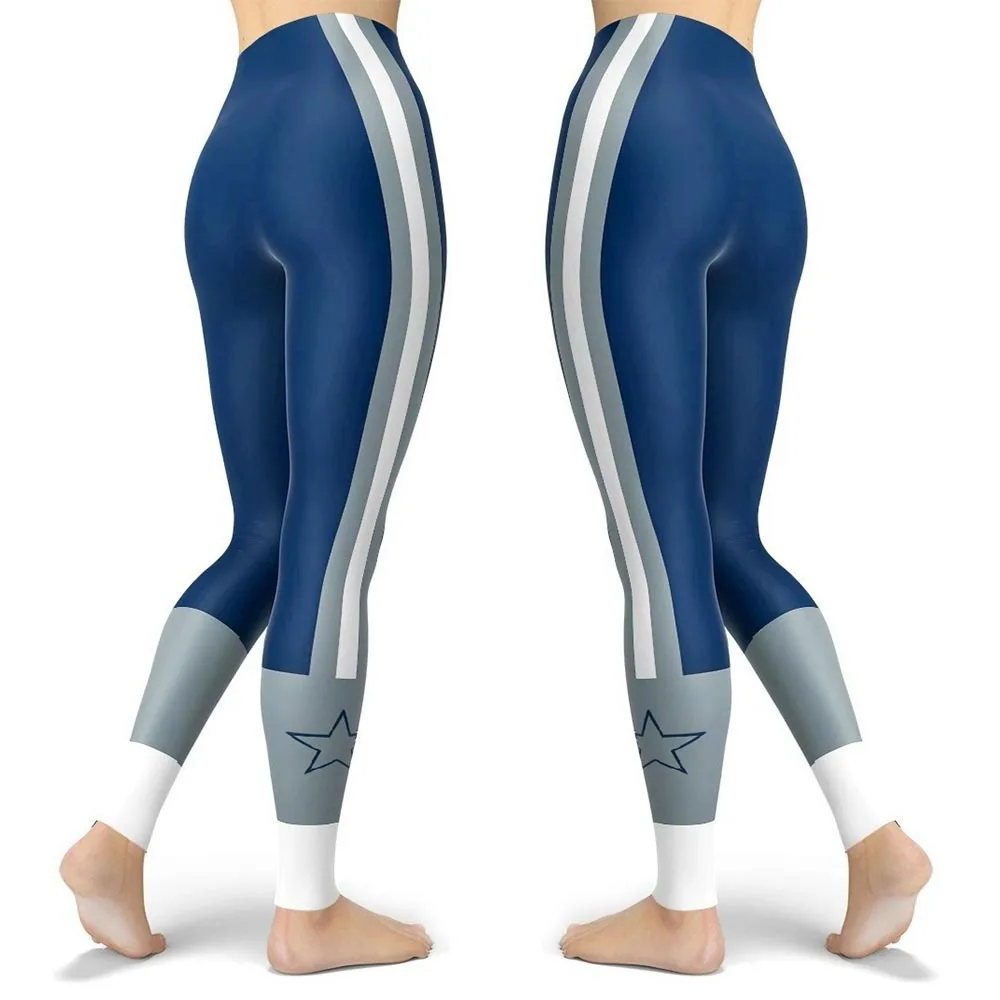 Women Striped Plus Size Leggins Hagh Waist Skinny Femme Gym Blue Leggins Shapewear Elastic Printed Workout Pants Outwear