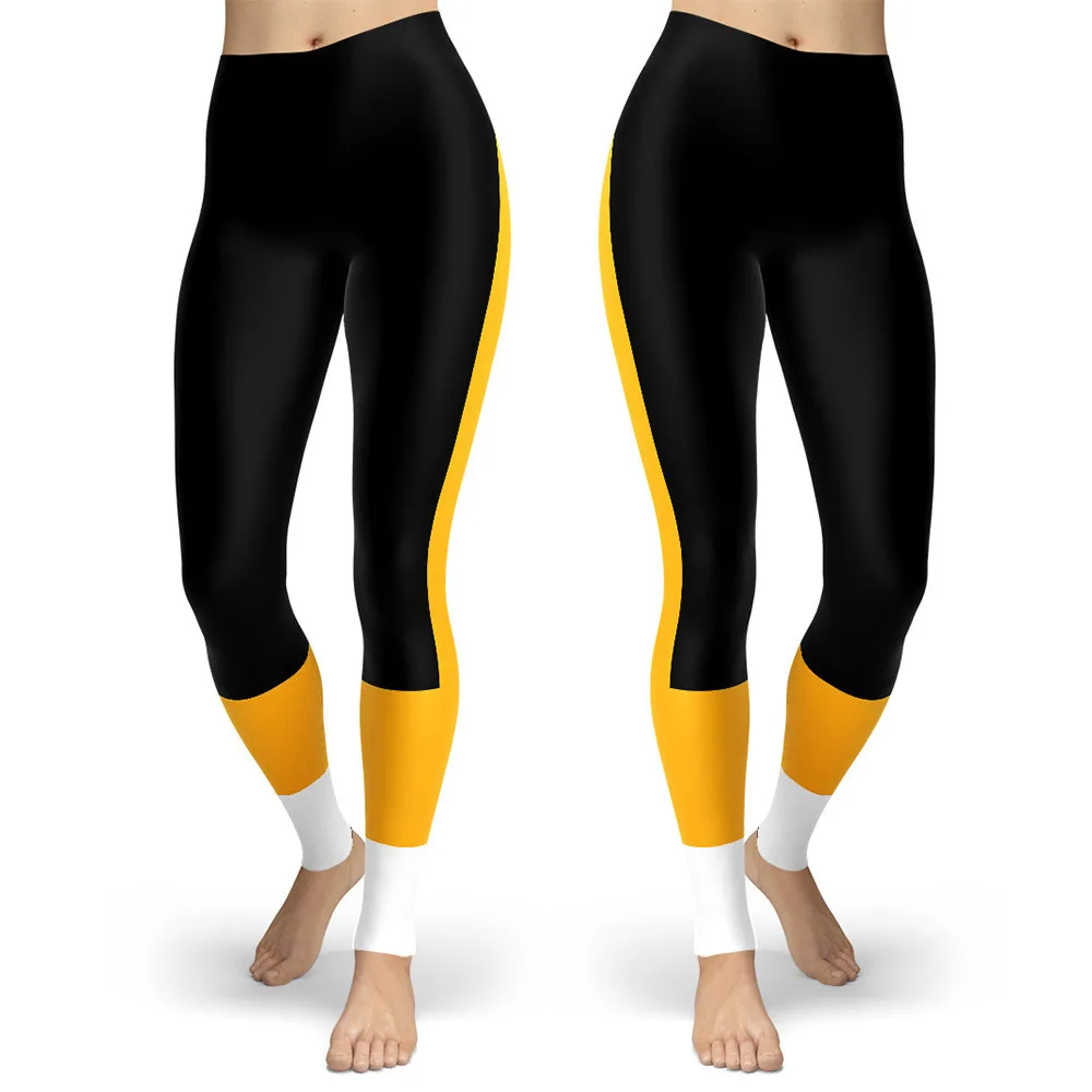 Women Striped Plus Size Leggins Hagh Waist Skinny Femme Gym Blue Leggins Shapewear Elastic Printed Workout Pants Outwear