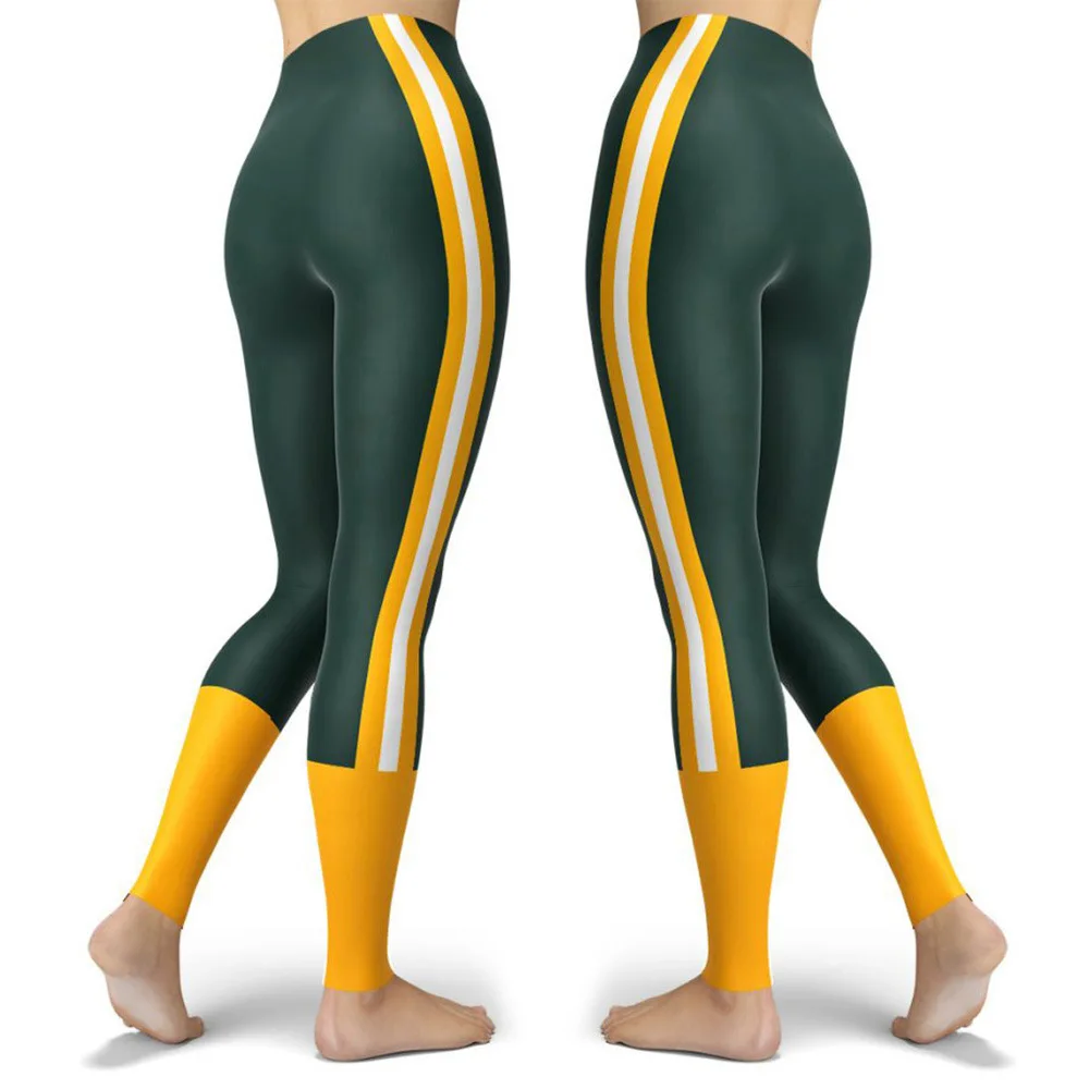 Women Striped Plus Size Leggins Hagh Waist Skinny Femme Gym Blue Leggins Shapewear Elastic Printed Workout Pants Outwear