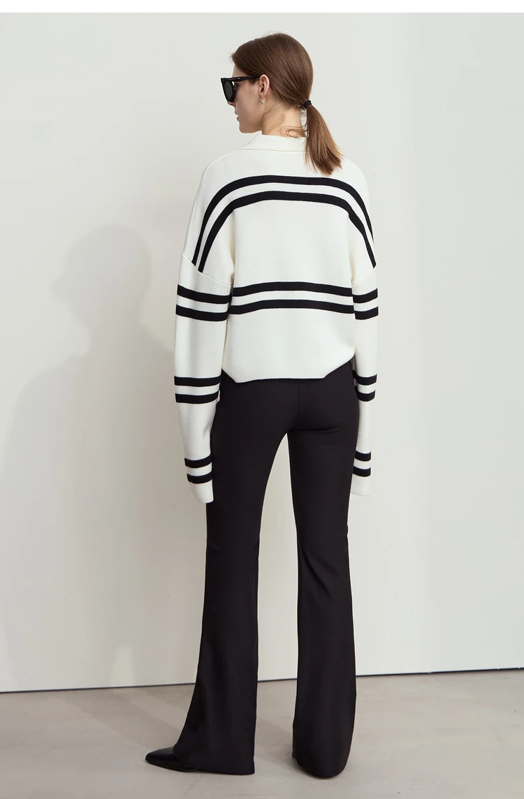 AMII Minimalist Casual Comfortable Flared Leggings for Women Embroidered Fleece Slimming Black Pant Lady 2024 Winter 12424095