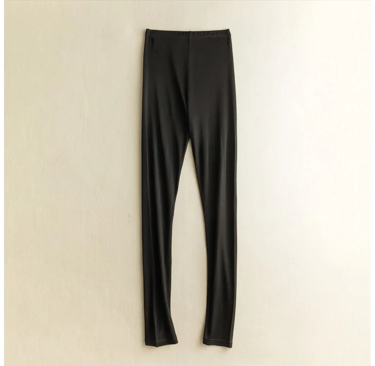 2025 Women's Fashion Autumn and Winter Clothing 23% Natural Mulberry Silk Slim Fit Breathable Hip Lifting Elastic Leggings