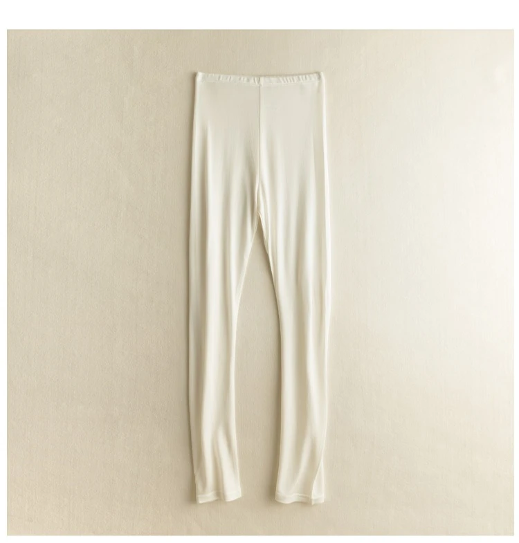 2025 Women's Fashion Autumn and Winter Clothing 23% Natural Mulberry Silk Slim Fit Breathable Hip Lifting Elastic Leggings