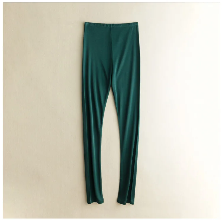 2025 Women's Fashion Autumn and Winter Clothing 23% Natural Mulberry Silk Slim Fit Breathable Hip Lifting Elastic Leggings