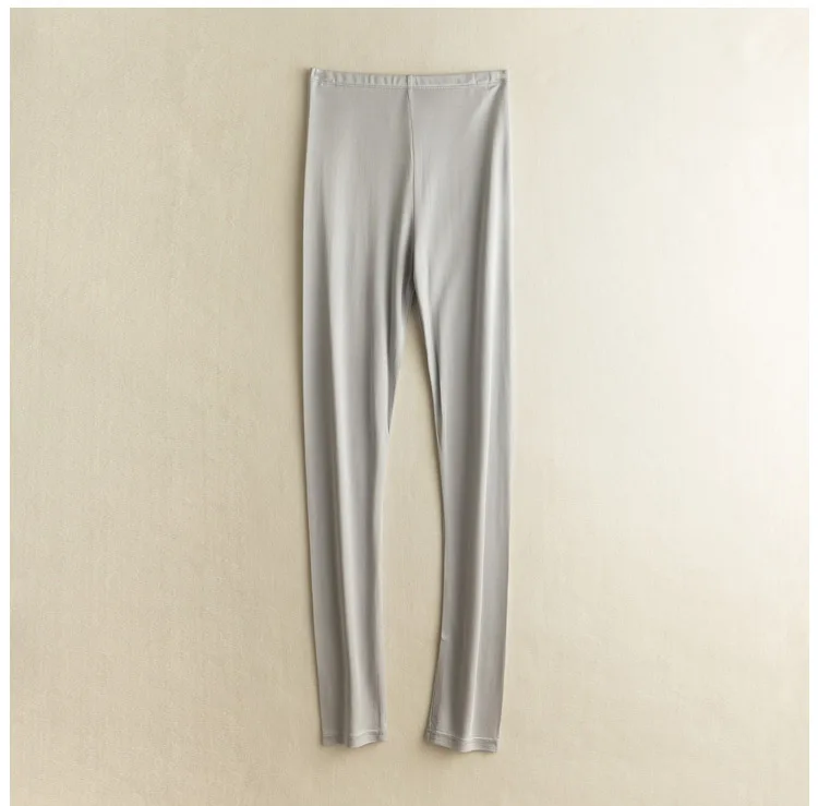 2025 Women's Fashion Autumn and Winter Clothing 23% Natural Mulberry Silk Slim Fit Breathable Hip Lifting Elastic Leggings