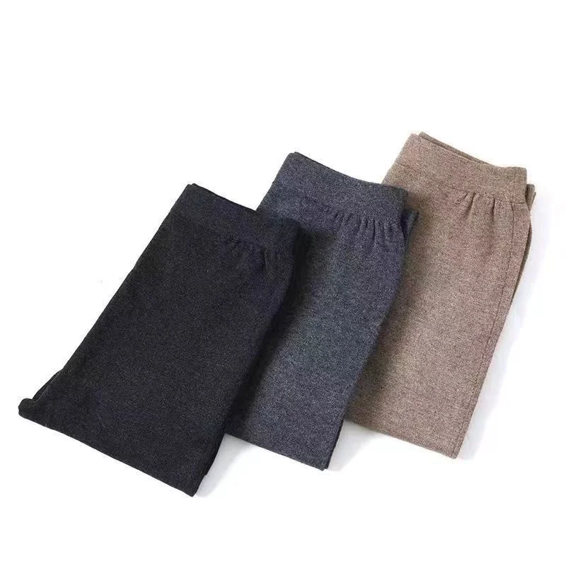 Women's Wool Leggings Slim Pants High Waist Autumn and Winter Cashmere Casual Knitted Pencil Pants Korean Thick Casual pants