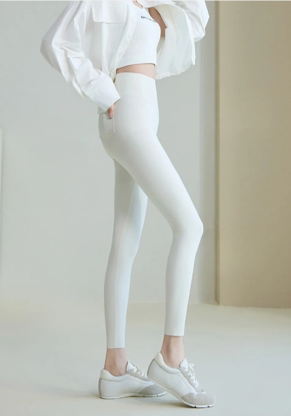 2025 New Shark Pocket Pants High Waist Abdomen in Women Yoga Pencil Pants Slim Thin Casual Sports Fitness Leggings Stretch Tight