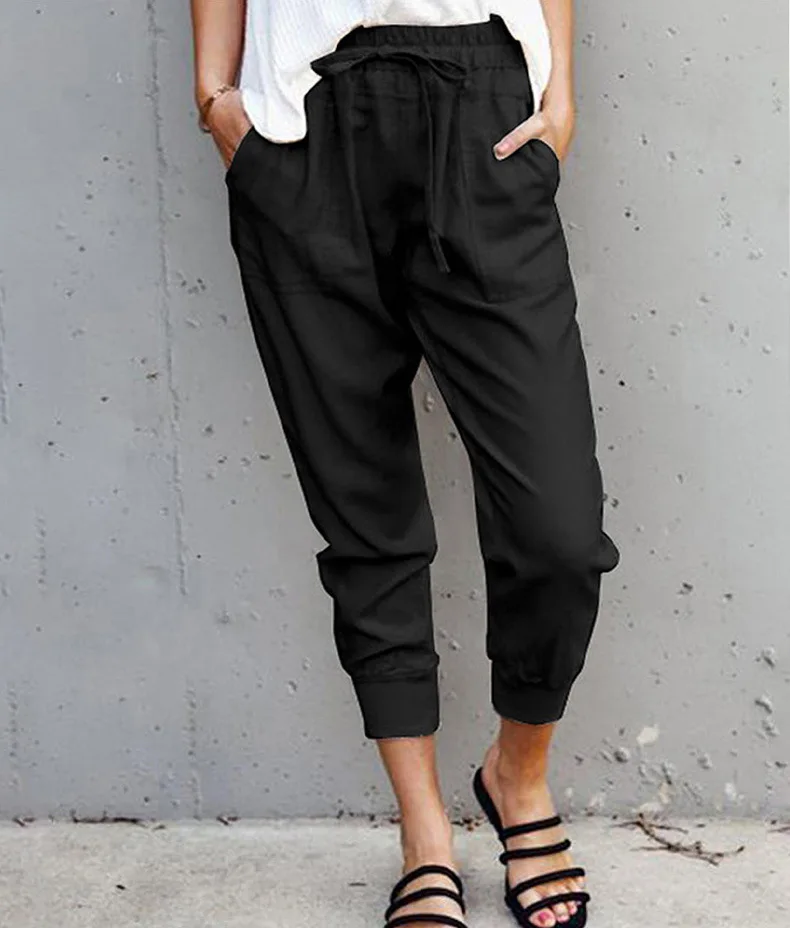 Pants Women Leggings New Pure Color Female Tall Waist Show Thin Trousers Nine Points Cheap Women Leggings OLN3386