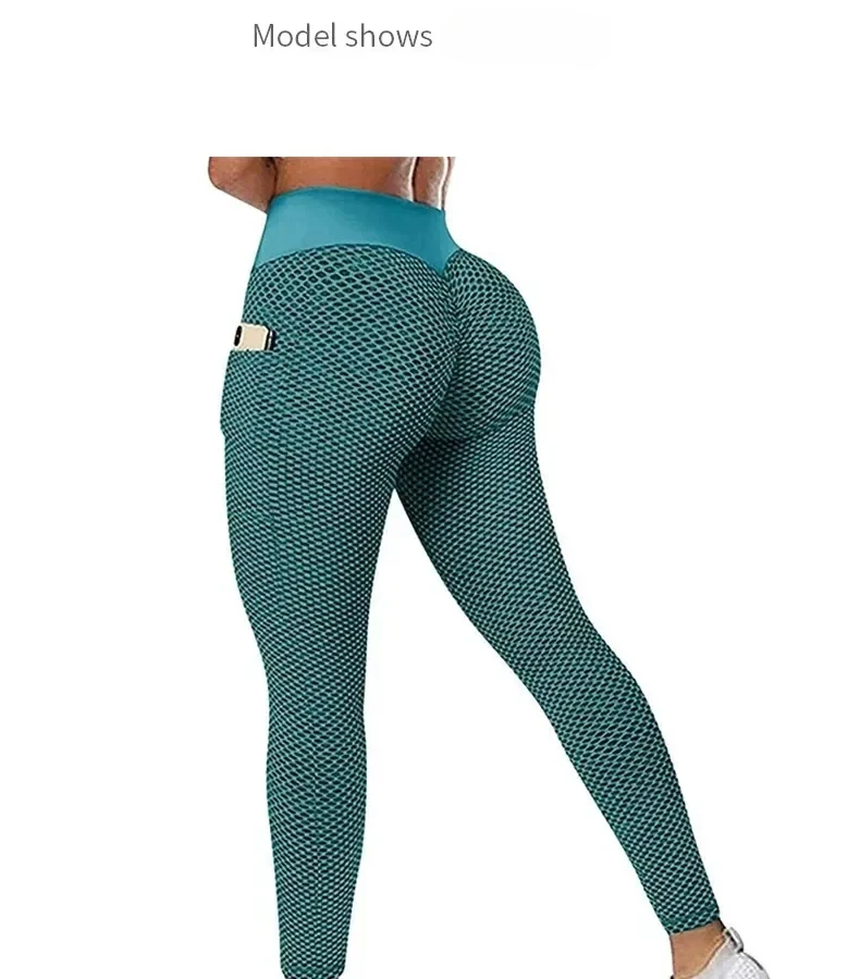 High Waist Women's Casual Fitness Trousers with Pockets Scrunch Butt Workout Leggings Push up Yoga Gym Tights S-3XL