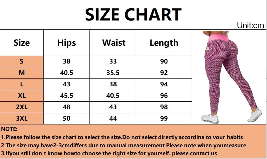 High Waist Women's Casual Fitness Trousers with Pockets Scrunch Butt Workout Leggings Push up Yoga Gym Tights S-3XL