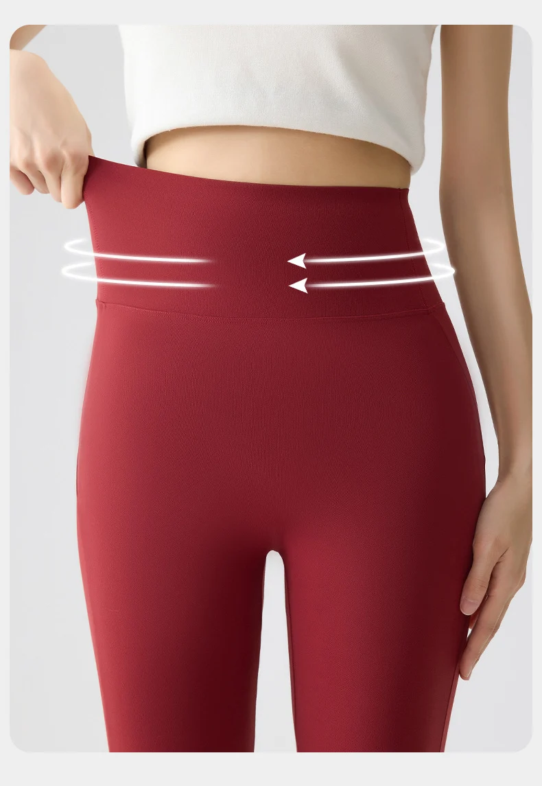 BIVIGAOS Spring Summer Micro Flared Sharkskin Leggings Women Tight Sexy Elastic Horseshoe Pants Sport Fitness Yoga Flared Pants
