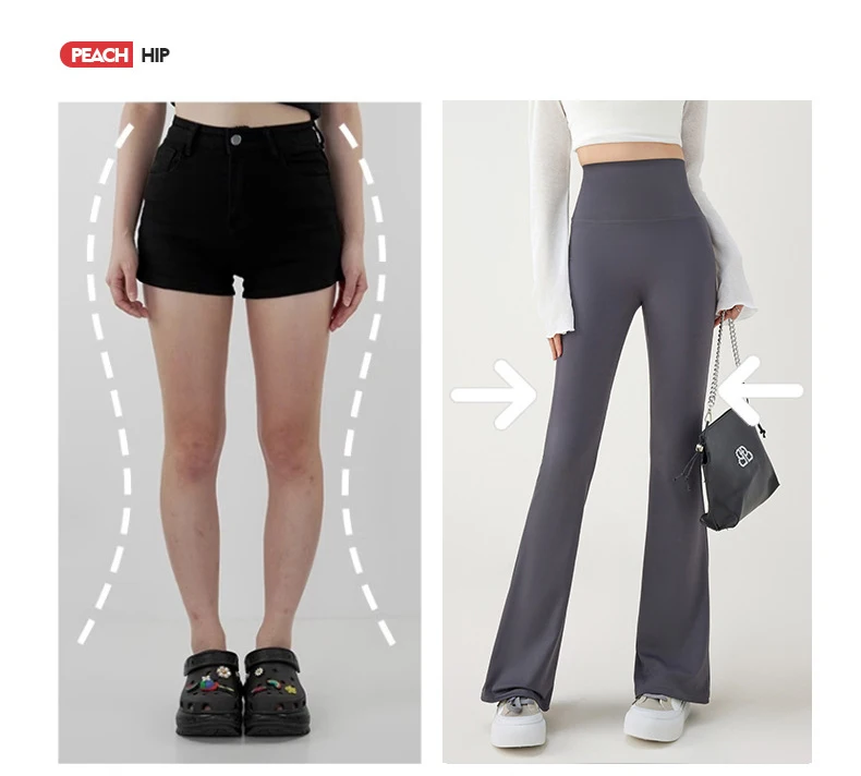 BIVIGAOS Spring Summer Sharkskin Micro Flared Leggings Women High Waist Slim-Fitting Flared Trousers Sexy Casual Legging Pants