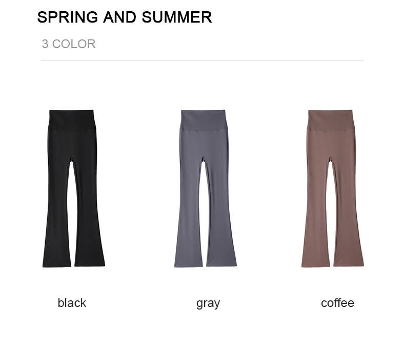 BIVIGAOS Spring Summer Sharkskin Micro Flared Leggings Women High Waist Slim-Fitting Flared Trousers Sexy Casual Legging Pants