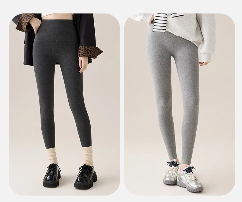BIVIGAOS Autumn New Thin Cotton Leggings Women High Waist Sports Casual Leggings 40 Weave Knitting High Stretch Cotton Pants