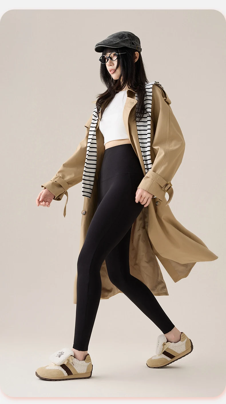 BIVIGAOS Autumn New Thin Cotton Leggings Women High Waist Sports Casual Leggings 40 Weave Knitting High Stretch Cotton Pants