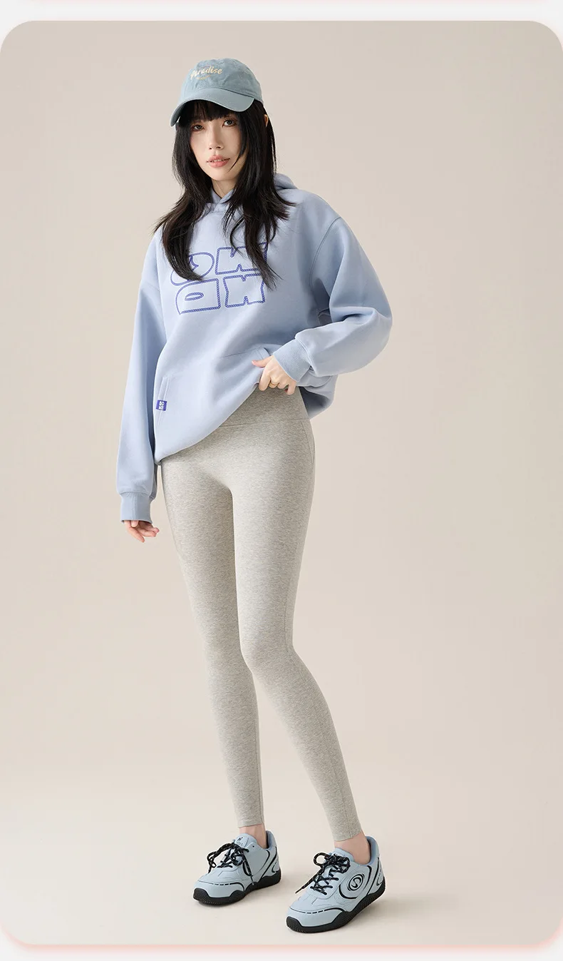 BIVIGAOS Autumn New Thin Cotton Leggings Women High Waist Sports Casual Leggings 40 Weave Knitting High Stretch Cotton Pants
