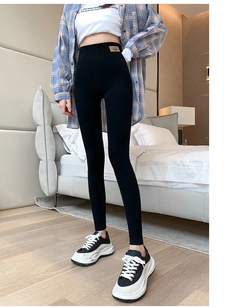 Women's High Waist Cotton Leggings Slim Fit Stretchy Casual Pants Soft Basic Trousers Outer Wear Daily·
