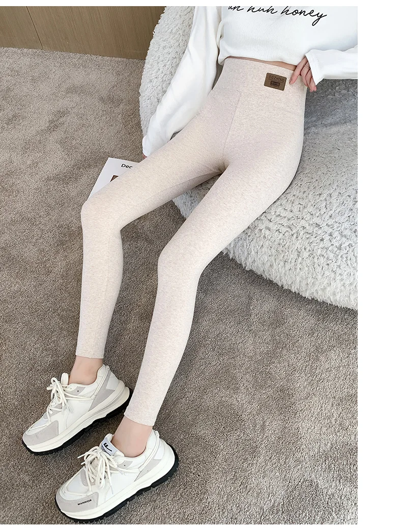 Women's High Waist Cotton Leggings Slim Fit Stretchy Casual Pants Soft Basic Trousers Outer Wear Daily·