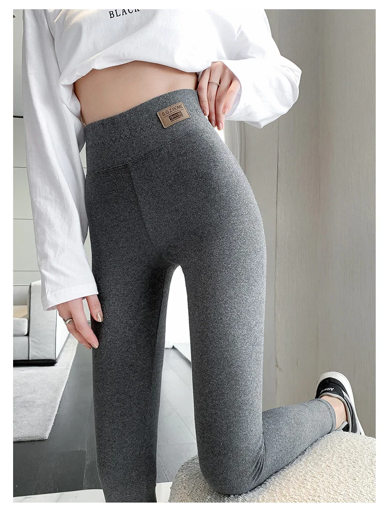 Women's High Waist Cotton Leggings Slim Fit Stretchy Casual Pants Soft Basic Trousers Outer Wear Daily·