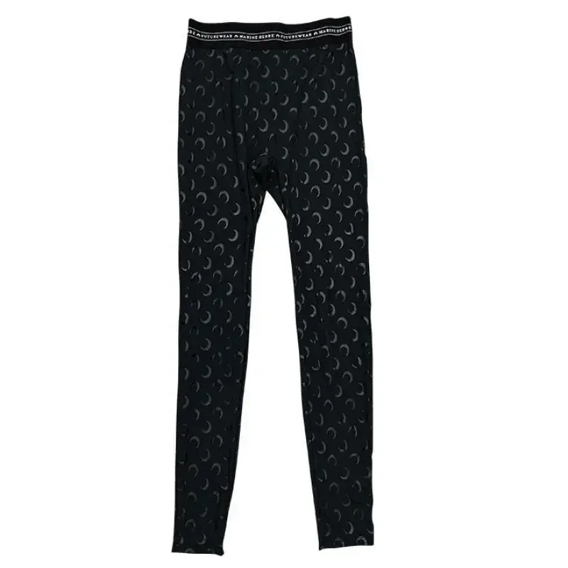 Fashion High Street Casual Women's High Waist Printed Bottom Pants New Women Reflective Tight Elastic Outerwear Pants