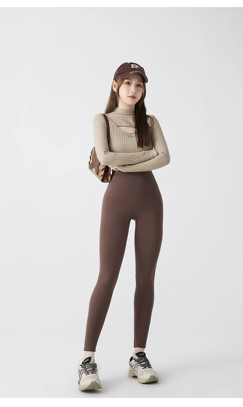 BIVIGAOS Spring Summer New Plum Red 3D Naked Feeling Sharkskin Leggings Women Slim Sexy Sport Yoga Push Up Fitness Leggings