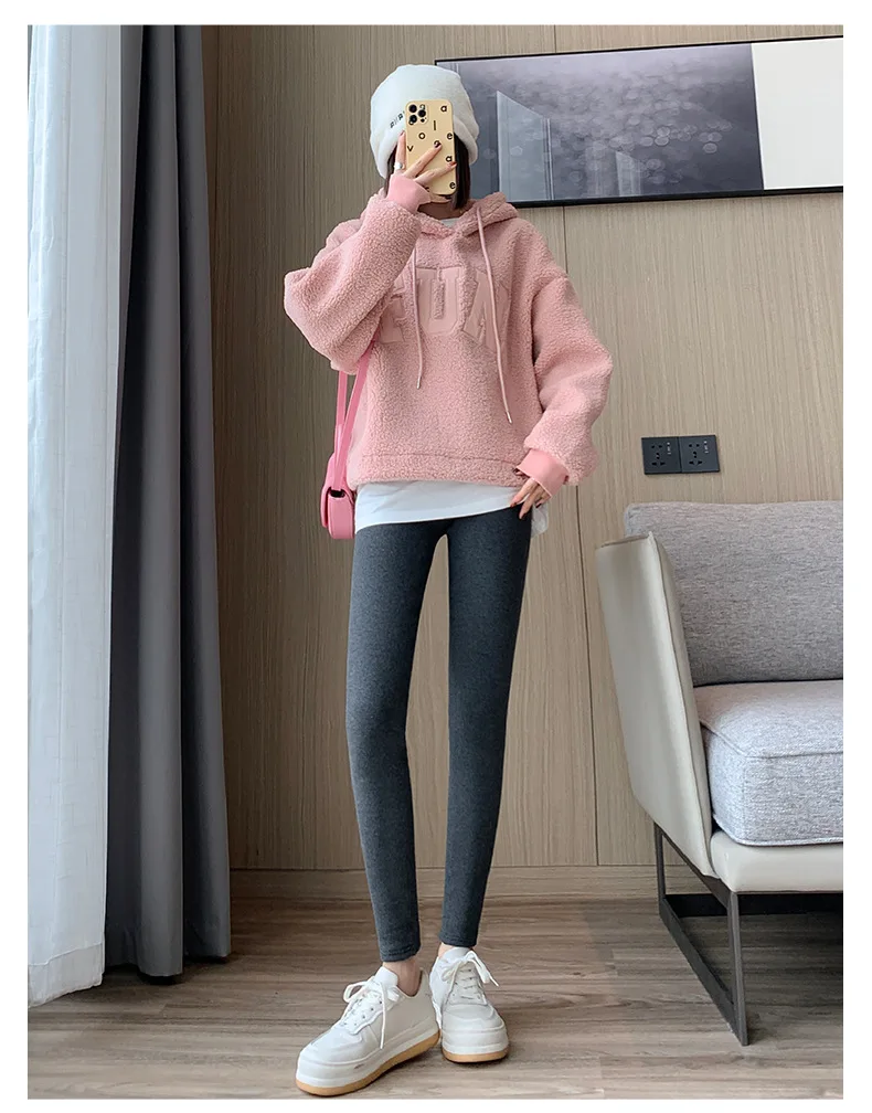 Plus Size High Waisted Fleece Lined Leggings Women Cloudlike Soft Thermal Pants Winter Thickened Warm Cotton Pants Wear Alone