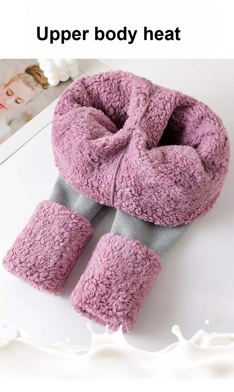 Plus Size High Waisted Fleece Lined Leggings Women Cloudlike Soft Thermal Pants Winter Thickened Warm Cotton Pants Wear Alone