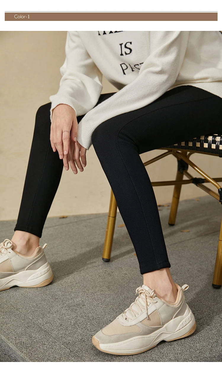 Amii Leggings Woman 2025 Winter New Warm Slim-fit Nine-point Female Legging Pants Casual Solid Versatile Woman Clothing12524023
