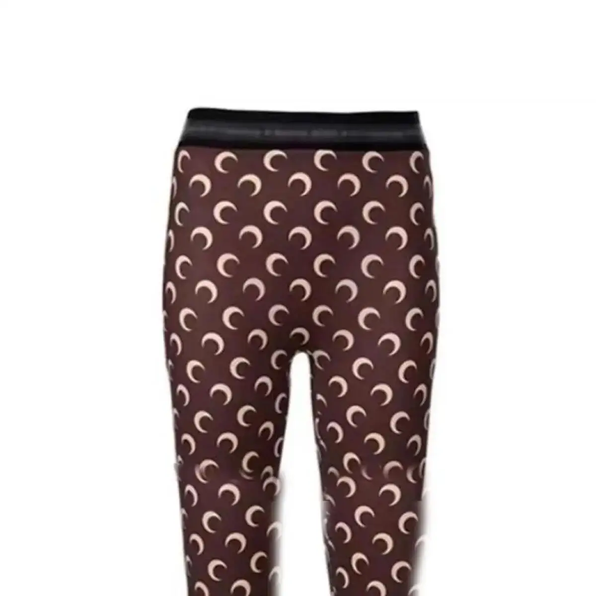Women's Sexy Spicy Girl Slim Fit High Waist Leggings Moon Print Streetwear Versatile Outdoor Short Pants