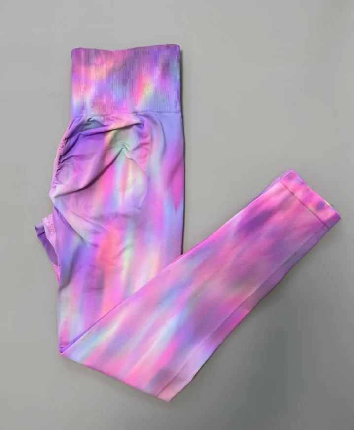 New Women Tie-dye Leggings Gym Athletic Workout Leggins High Waist Leggins Butt Lifting Yoga Pants Sports Training Tights
