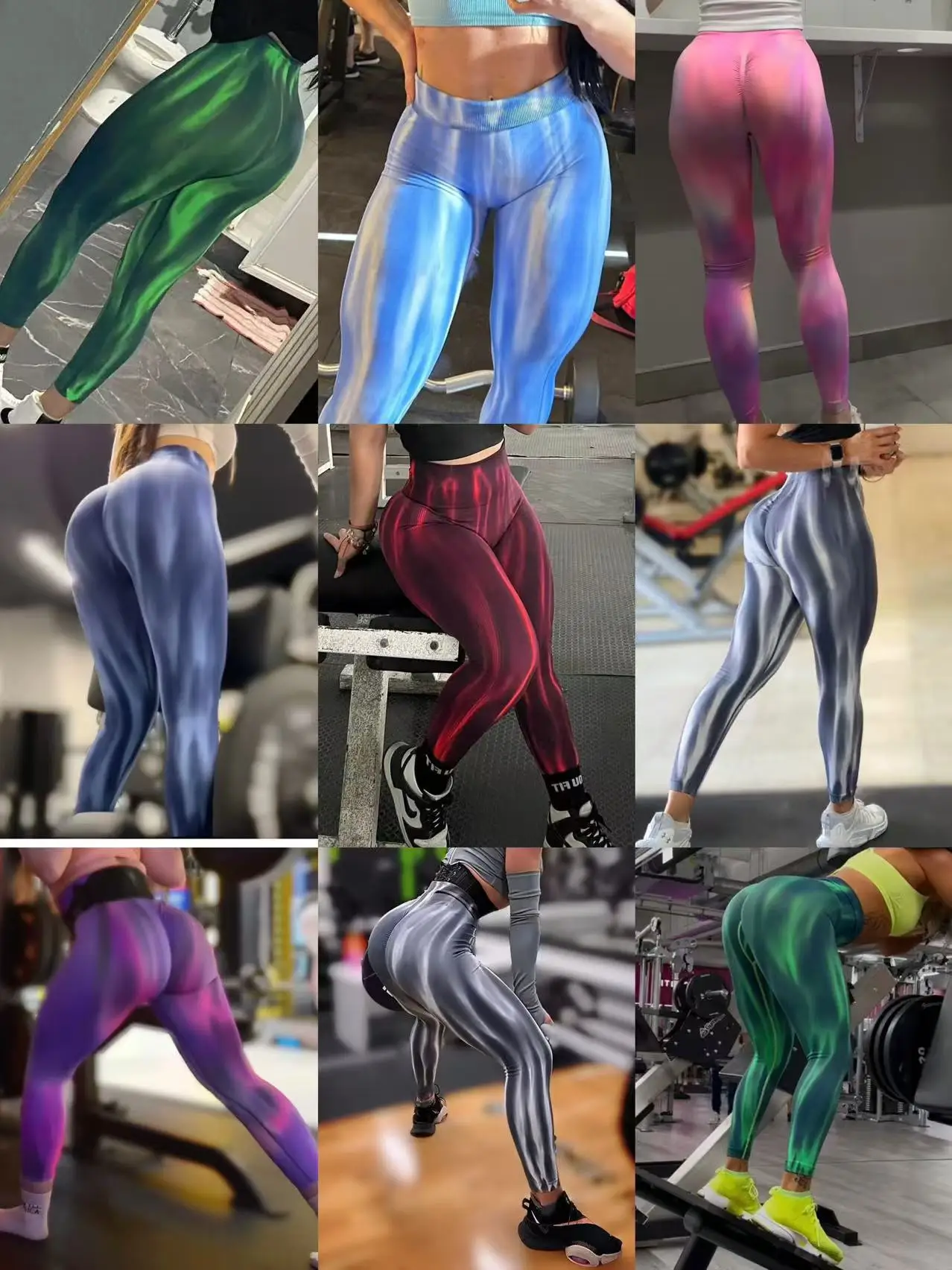 New Women Tie-dye Leggings Gym Athletic Workout Leggins High Waist Leggins Butt Lifting Yoga Pants Sports Training Tights
